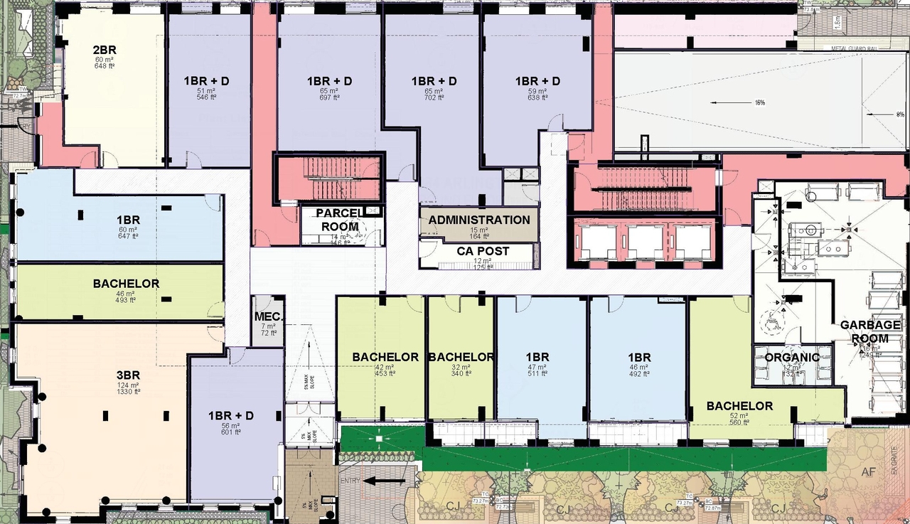 Floor plan for project from page 58 of the file '2024-10-11 - Urban Design Brief - D07-12-24-0127'