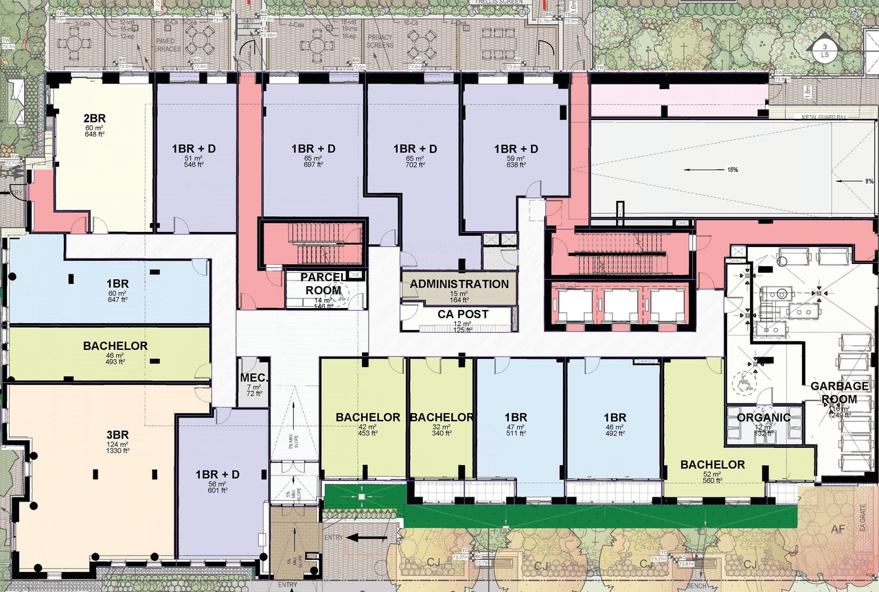 Construction site plan for project from page 58 of the file '2024-10-11 - Urban Design Brief - D07-12-24-0127'
