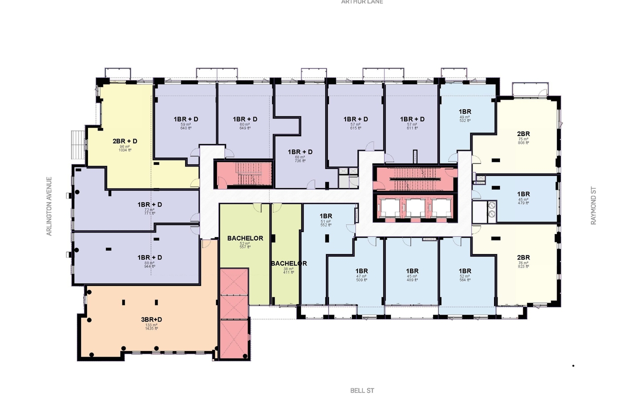 Floor plan for project from page 59 of the file '2024-10-11 - Urban Design Brief - D07-12-24-0127'