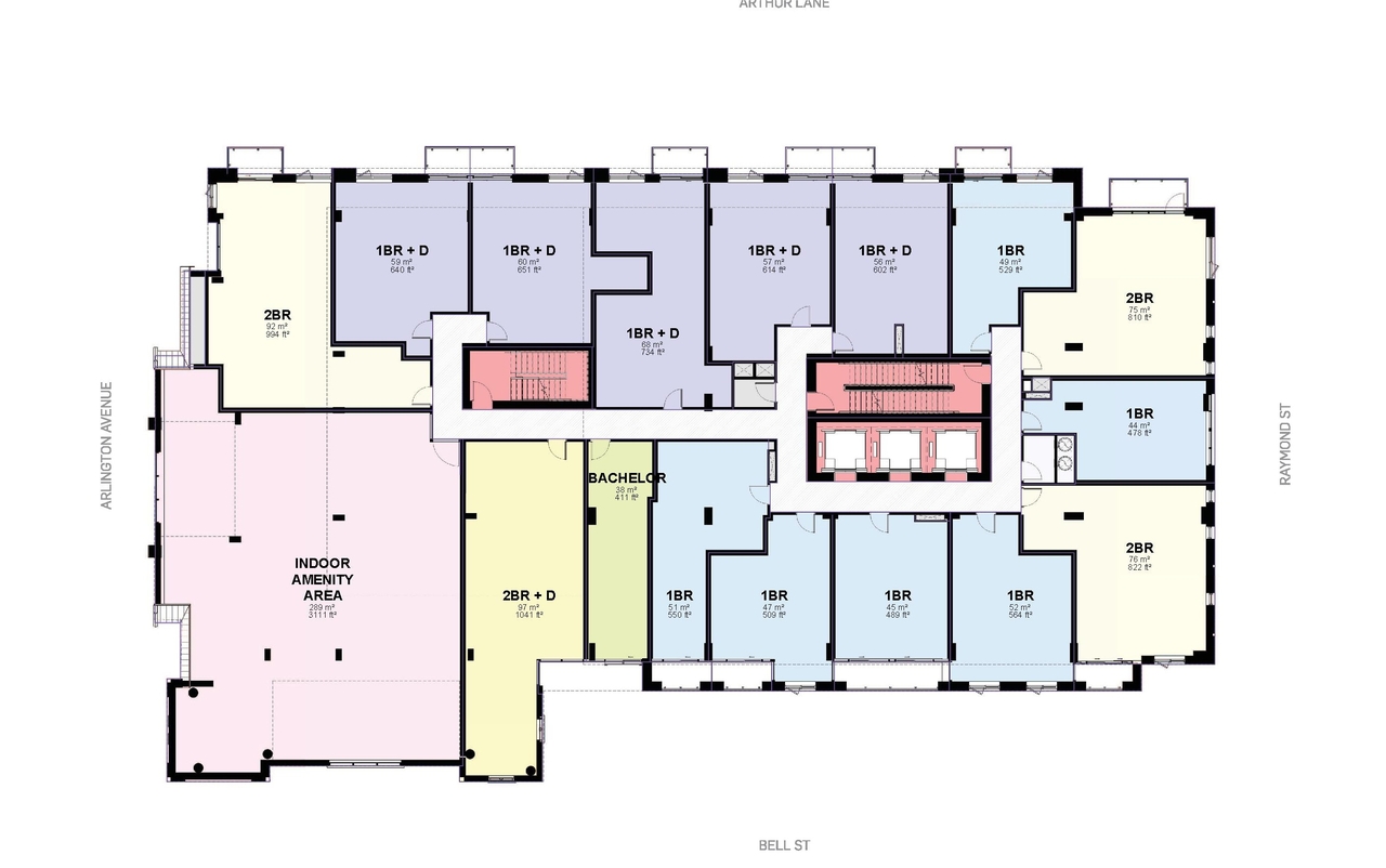 Floor plan for project from page 60 of the file '2024-10-11 - Urban Design Brief - D07-12-24-0127'