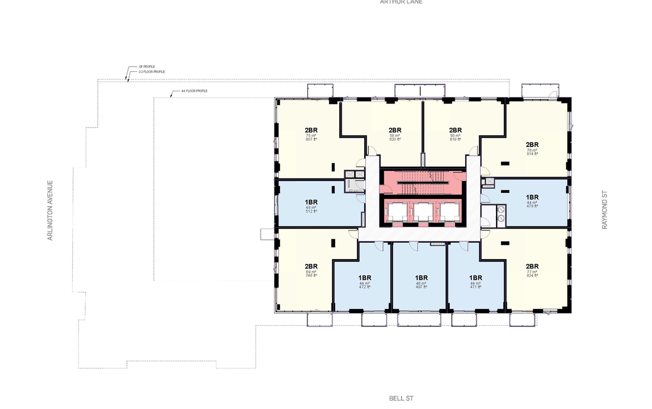Floor plan for project from page 64 of the file '2024-10-11 - Urban Design Brief - D07-12-24-0127'
