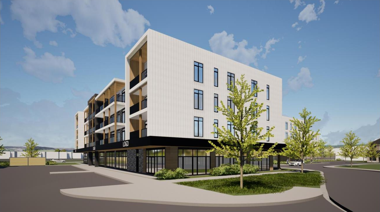 Rendering of building from page 27 of the file '2024-10-17 - Planning Rationale & Urban Design Brief - D07-12-24-0129'