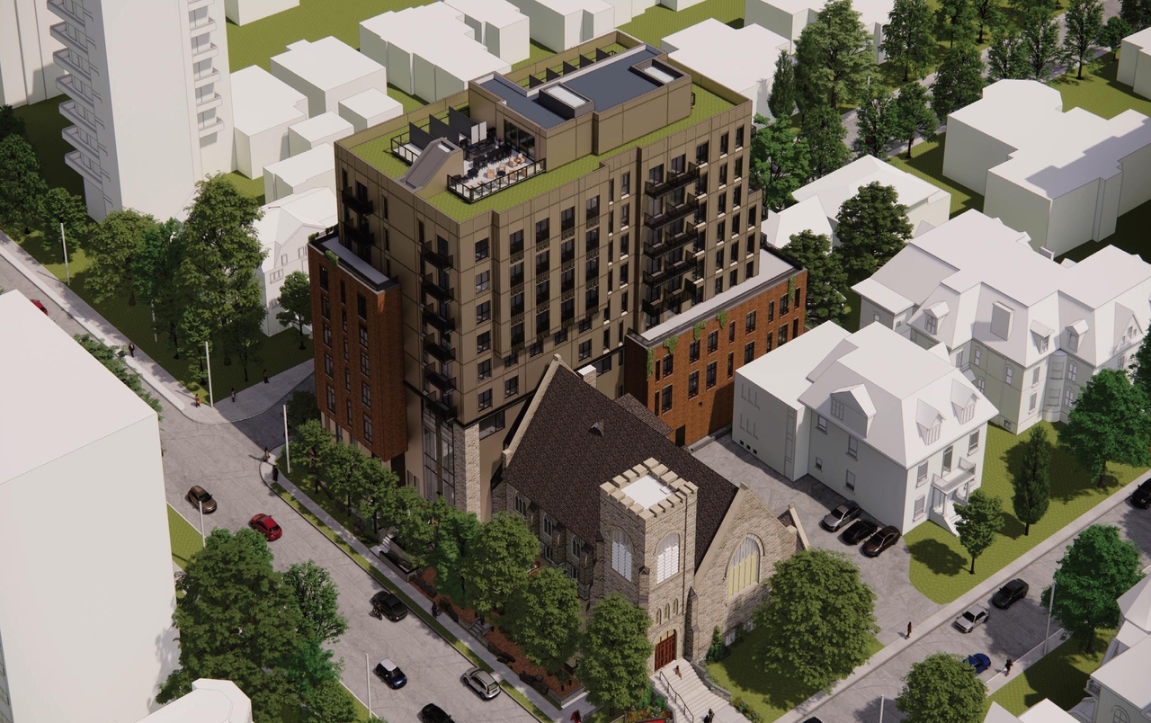 Rendering of building from page 37 of the file '2024-10-22 - Design Brief - D07-12-24-0132'