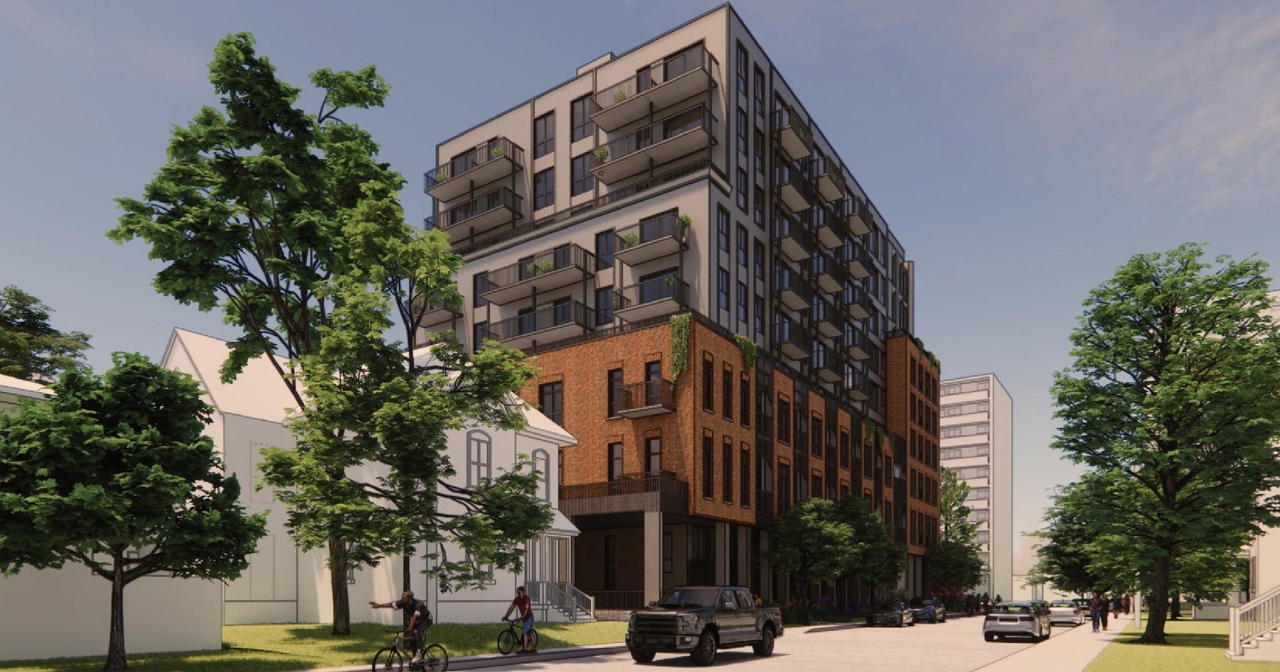 Rendering of building from page 38 of the file '2024-10-22 - Design Brief - D07-12-24-0132'