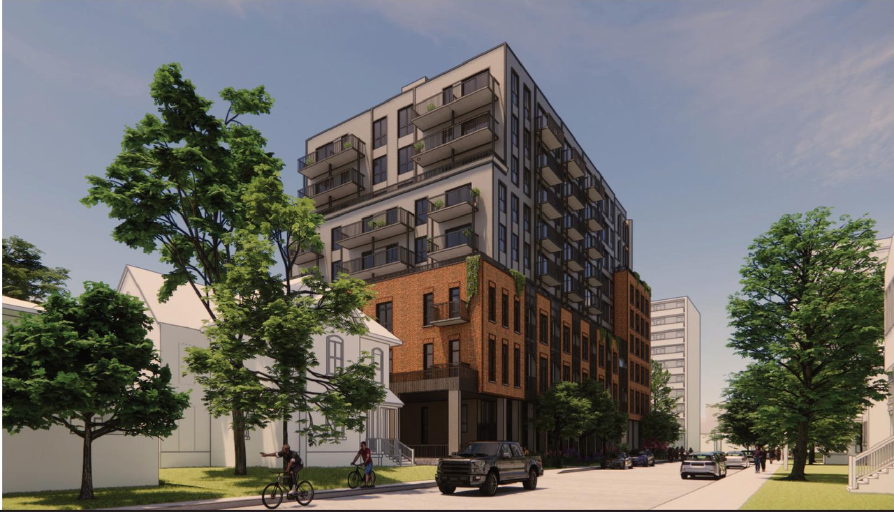 Rendering of building from page 38 of the file '2024-10-22 - Design Brief - D07-12-24-0132'