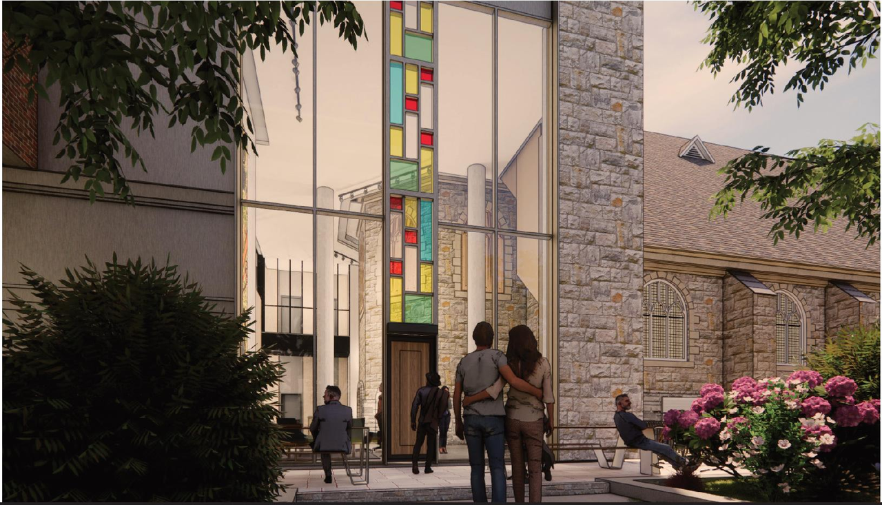 Rendering of building from page 42 of the file '2024-10-22 - Design Brief - D07-12-24-0132'