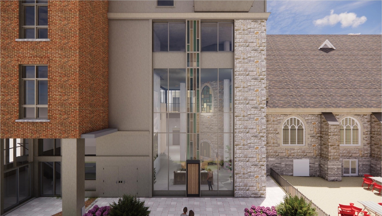 Rendering of building from page 43 of the file '2024-10-22 - Design Brief - D07-12-24-0132'