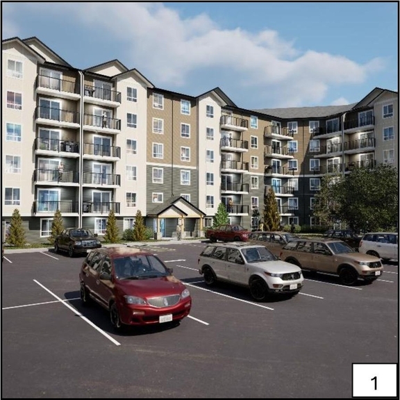 Rendering of building from page 27 of the file '2024-11-04 - Design Brief - D07-12-24-0140'