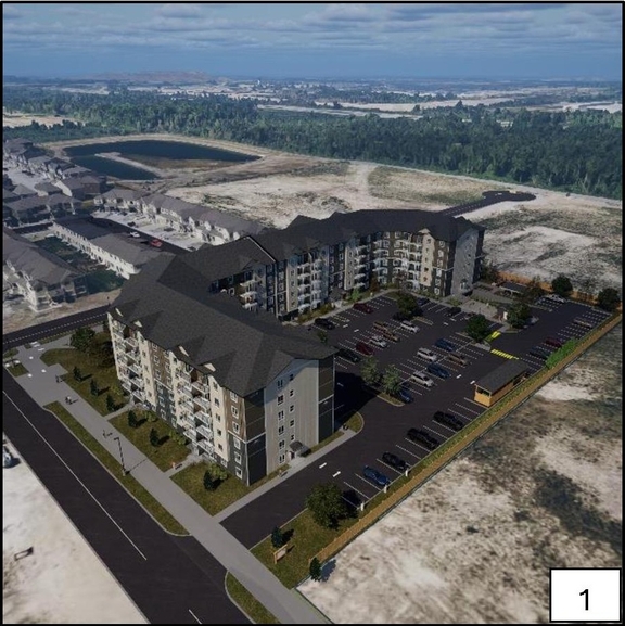 Rendering of building from page 28 of the file '2024-11-04 - Design Brief - D07-12-24-0140'