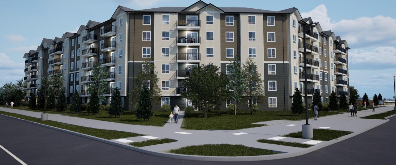 Rendering of building from page 4 of the file '2024-11-04 - Design Brief - D07-12-24-0140'