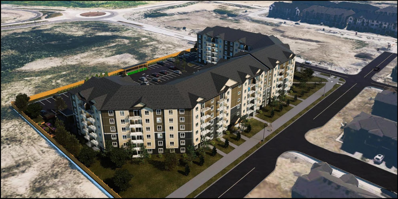 Rendering of building from page 1 of the file '2025-03-03 - SURROUNDING AREA PERSPECTIVE - D07-12-24-0140'