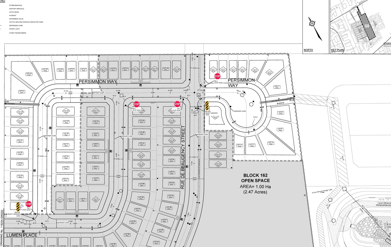 Construction site plan for project from page 1 of the file '2025-09-02 - Geometric Road Design Drawings - D07-12-24-0141'
