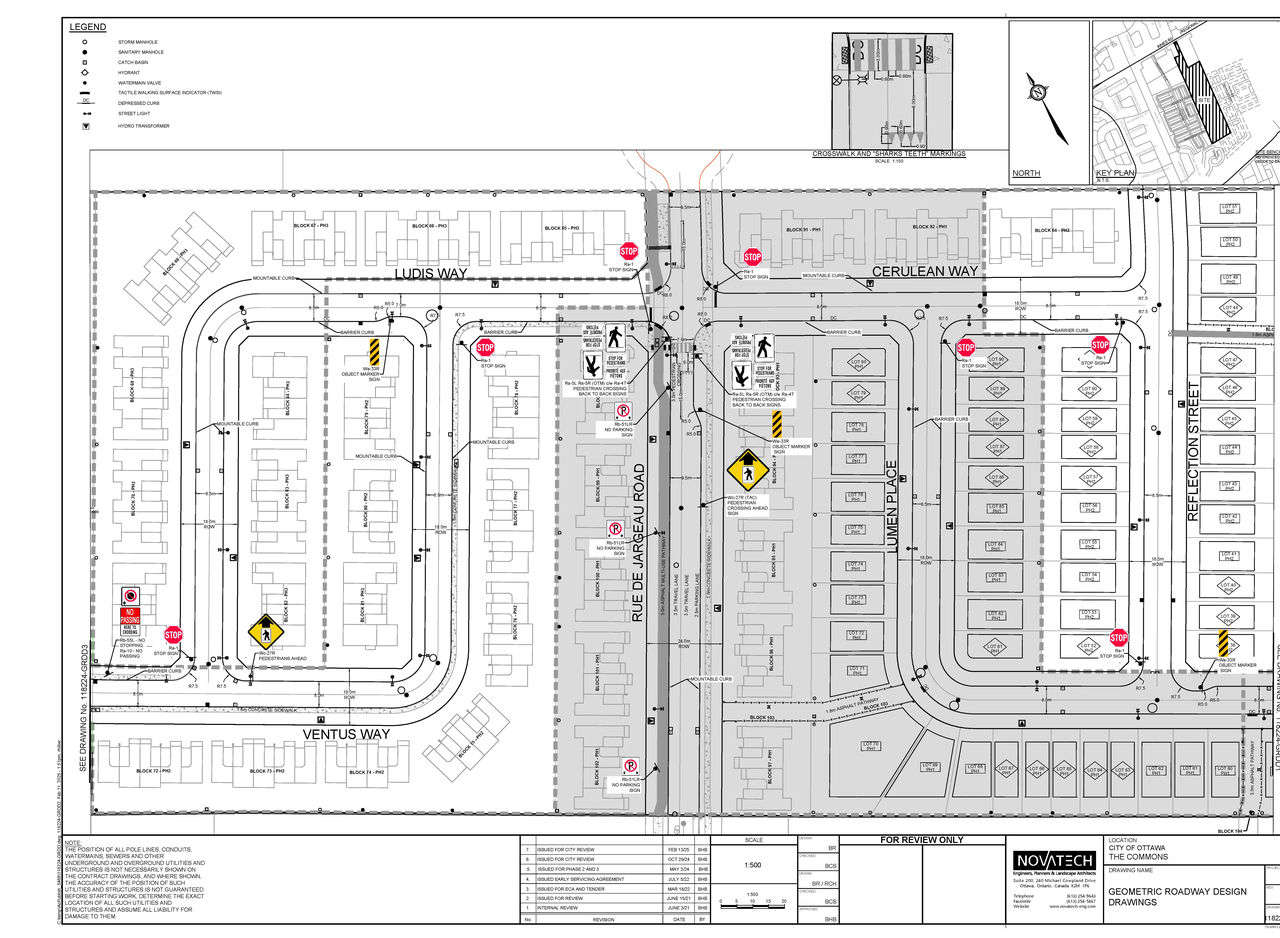 Construction site plan for project from page 2 of the file '2025-09-02 - Geometric Road Design Drawings - D07-12-24-0141'