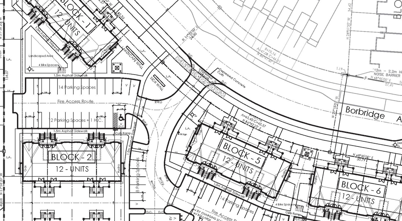 Construction site plan for project from page 4 of the file '2025-02-26 - Urban Design Brief - D07-12-24-0147'