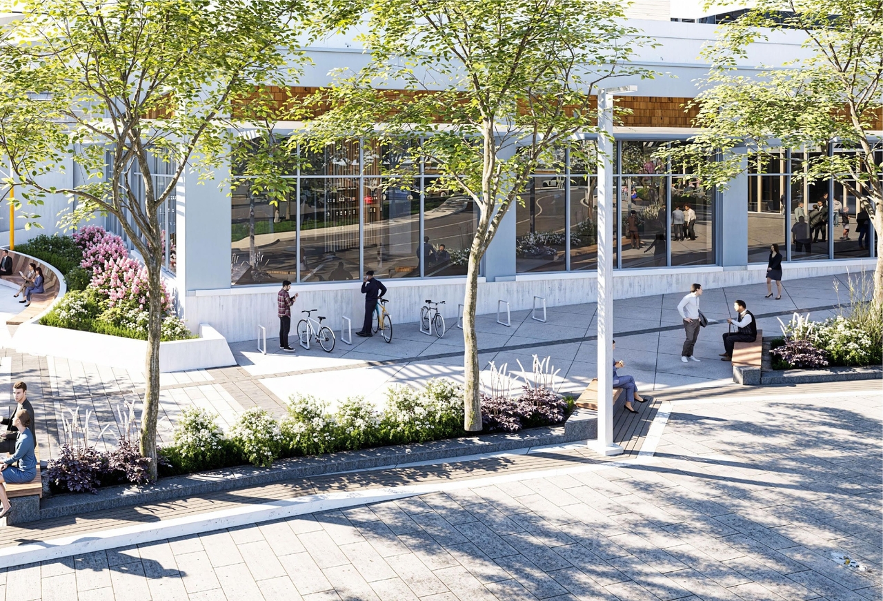 Rendering of building from page 45 of the file '2024-11-15 - Design Brief - D07-12-24-0149'