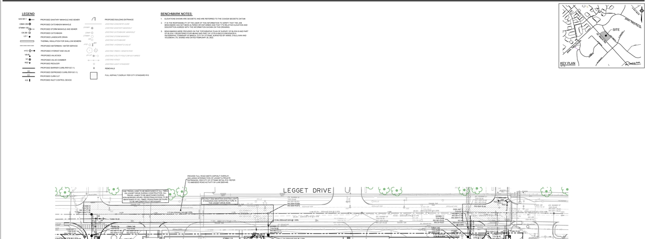 Construction site plan for project from page 56 of the file '2025-01-10 - Sanitary and Storm Trunk Sewer Design Brief - D07-12-24-0149'