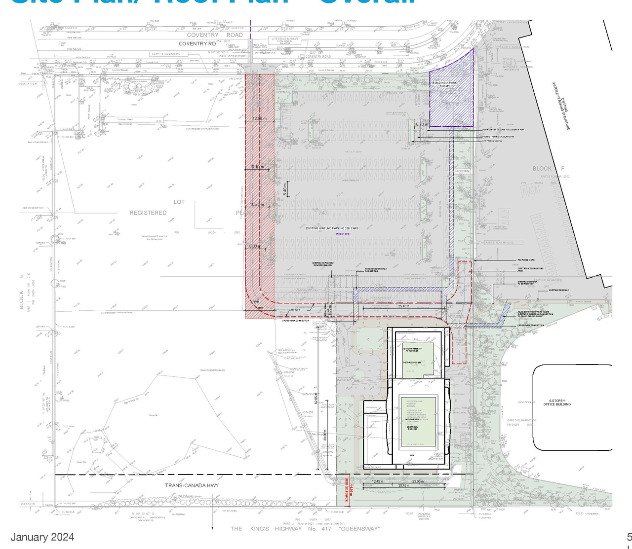 Construction site plan for project from page 39 of the file '2025-05-02 - Urban Design Review Panel Report - D07-12-24-0151'