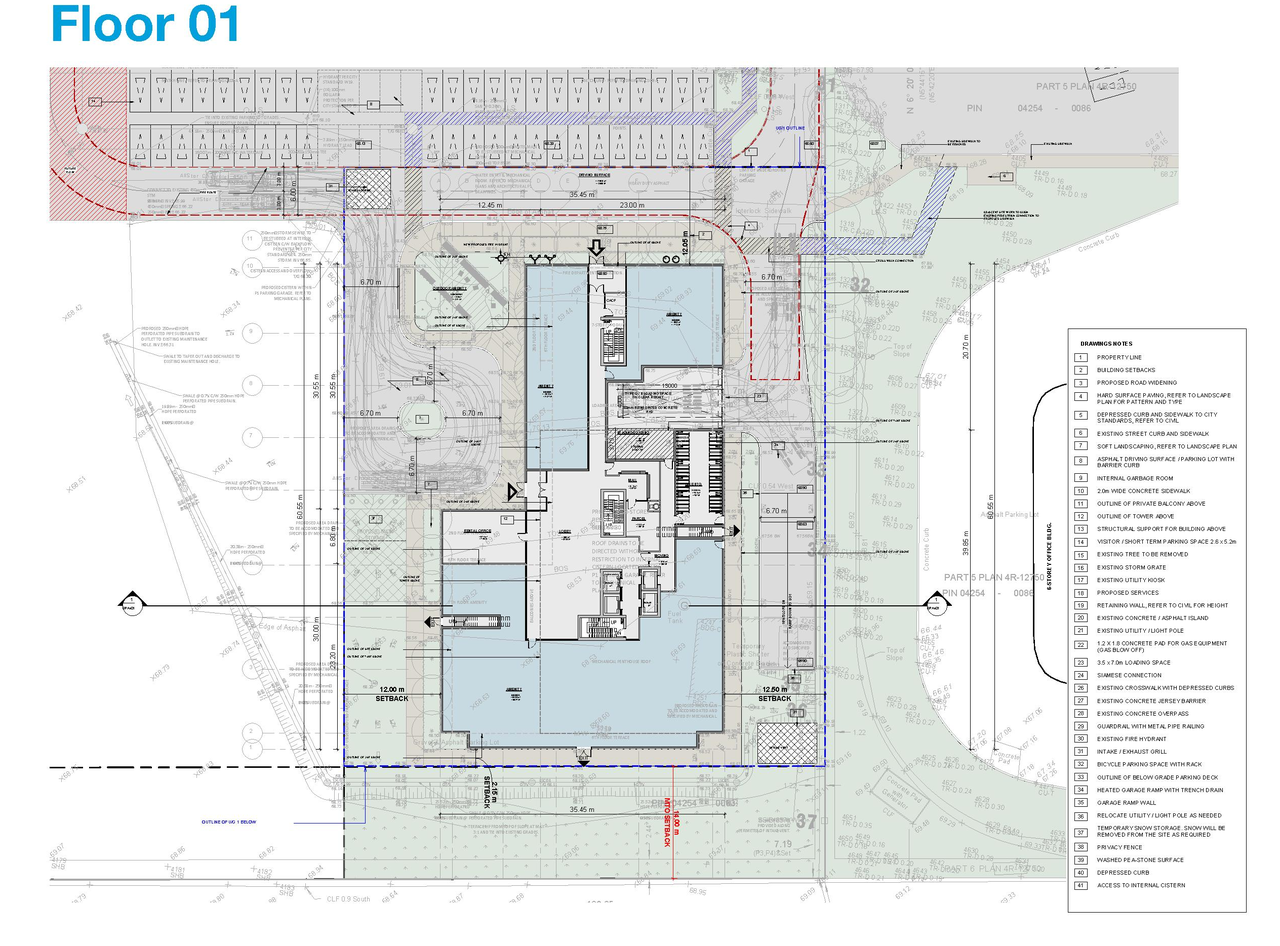 Construction site plan for project from page 42 of the file '2025-05-02 - Urban Design Review Panel Report - D07-12-24-0151'
