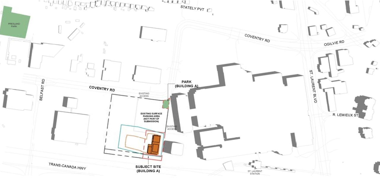 Construction site plan for project from page 64 of the file '2025-05-02 - Urban Design Review Panel Report - D07-12-24-0151'