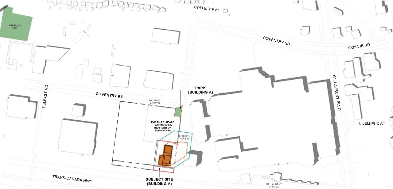Construction site plan for project from page 66 of the file '2025-05-02 - Urban Design Review Panel Report - D07-12-24-0151'