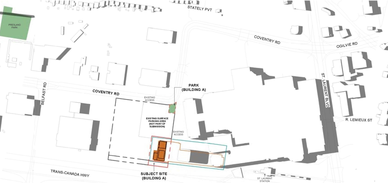 Construction site plan for project from page 68 of the file '2025-05-02 - Urban Design Review Panel Report - D07-12-24-0151'