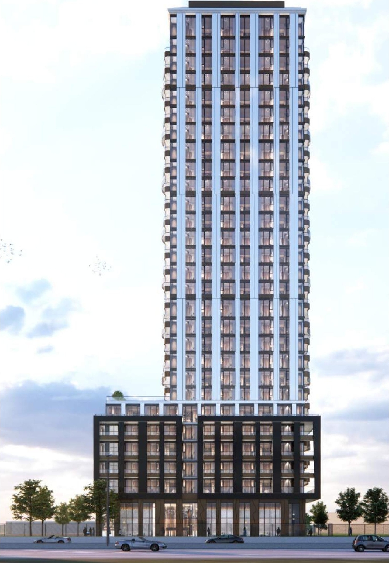 Rendering of building from page 29 of the file '2024-11-20 - Urban Design Brief - D07-12-24-0151'