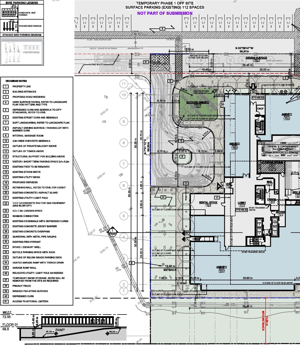 Construction site plan for project from page 36 of the file '2024-11-20 - Urban Design Brief - D07-12-24-0151'