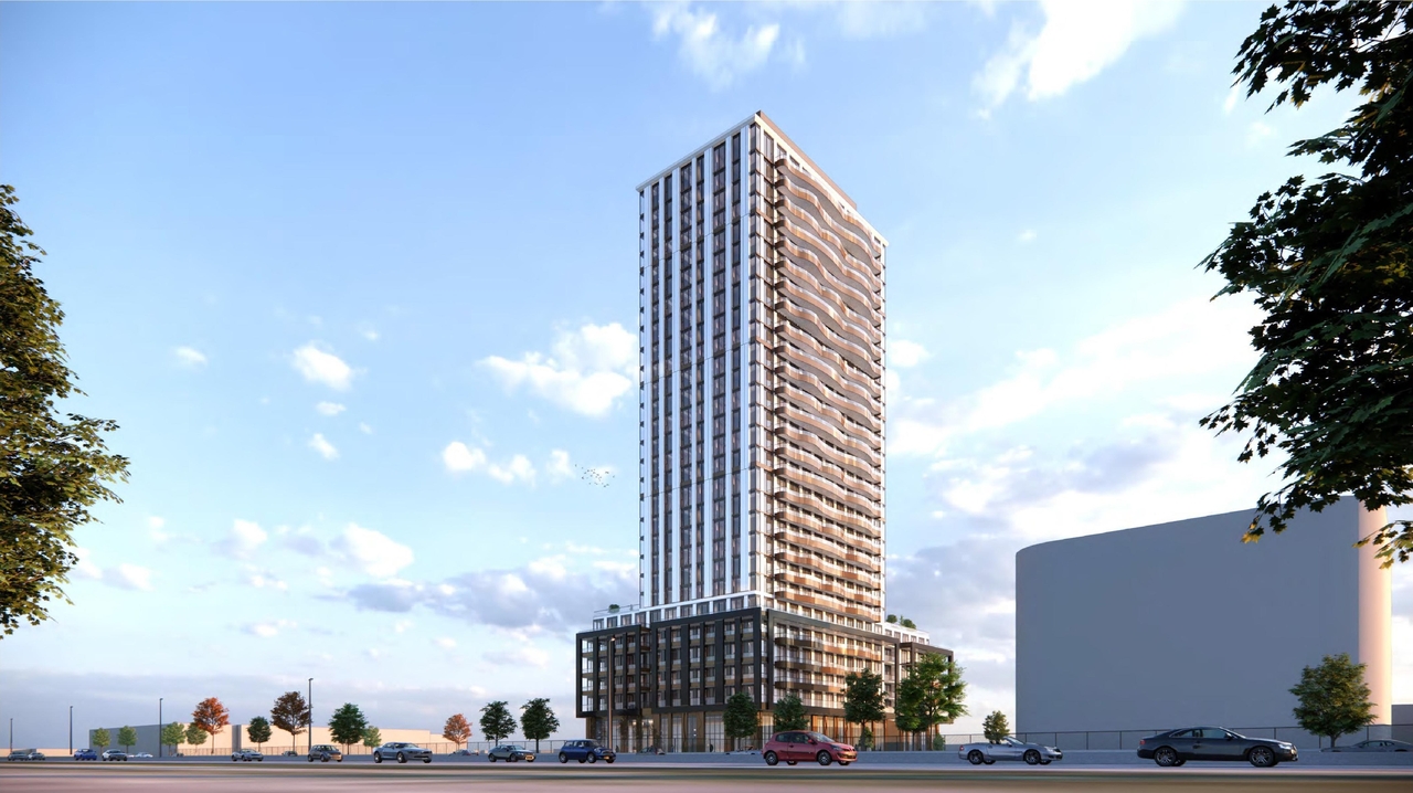 Rendering of building from page 46 of the file '2024-11-20 - Urban Design Brief - D07-12-24-0151'