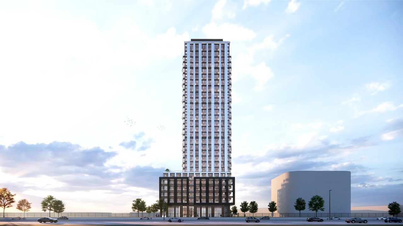 Rendering of building from page 48 of the file '2024-11-20 - Urban Design Brief - D07-12-24-0151'