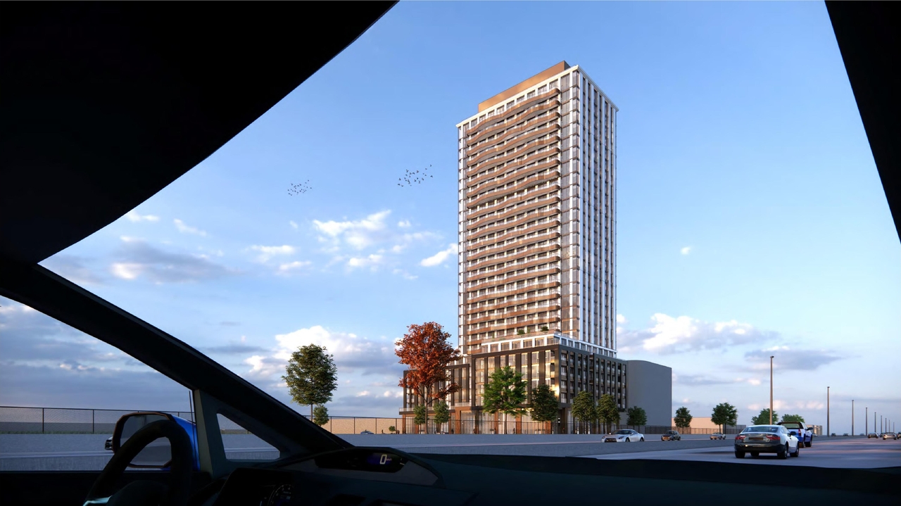 Rendering of building from page 52 of the file '2024-11-20 - Urban Design Brief - D07-12-24-0151'