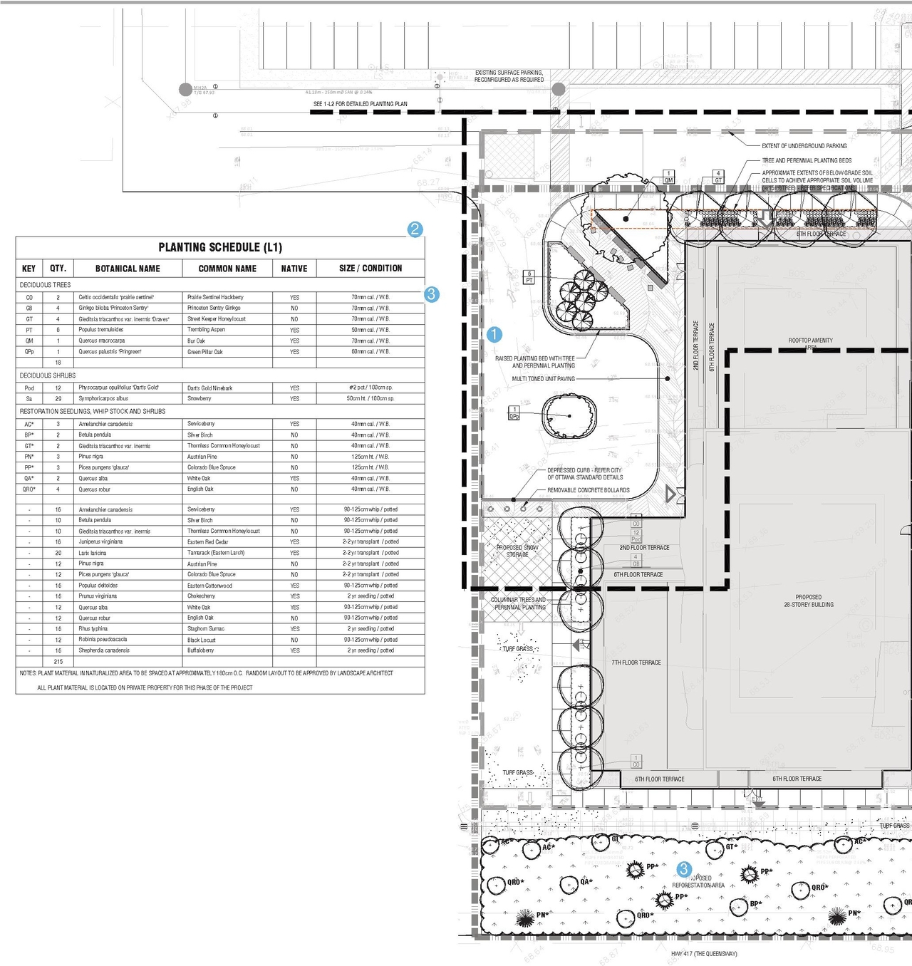 Construction site plan for project from page 54 of the file '2024-11-20 - Urban Design Brief - D07-12-24-0151'