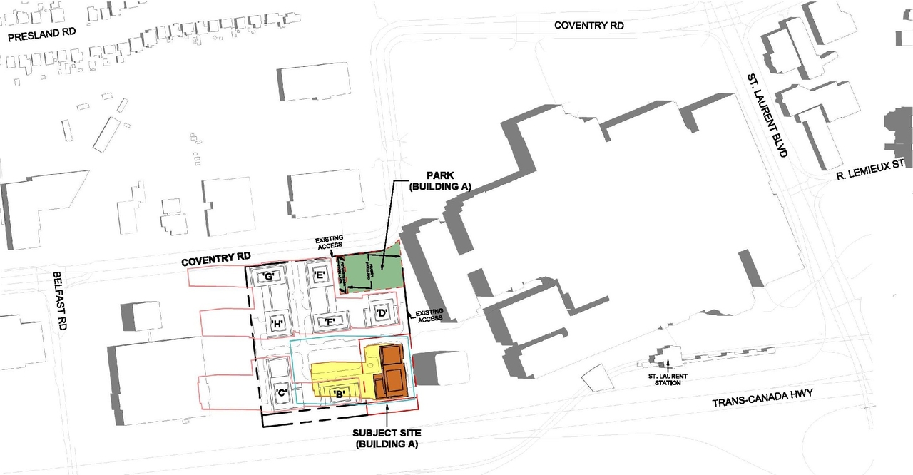 Construction site plan for project from page 58 of the file '2024-11-20 - Urban Design Brief - D07-12-24-0151'