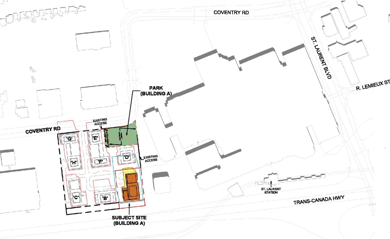 Construction site plan for project from page 59 of the file '2024-11-20 - Urban Design Brief - D07-12-24-0151'