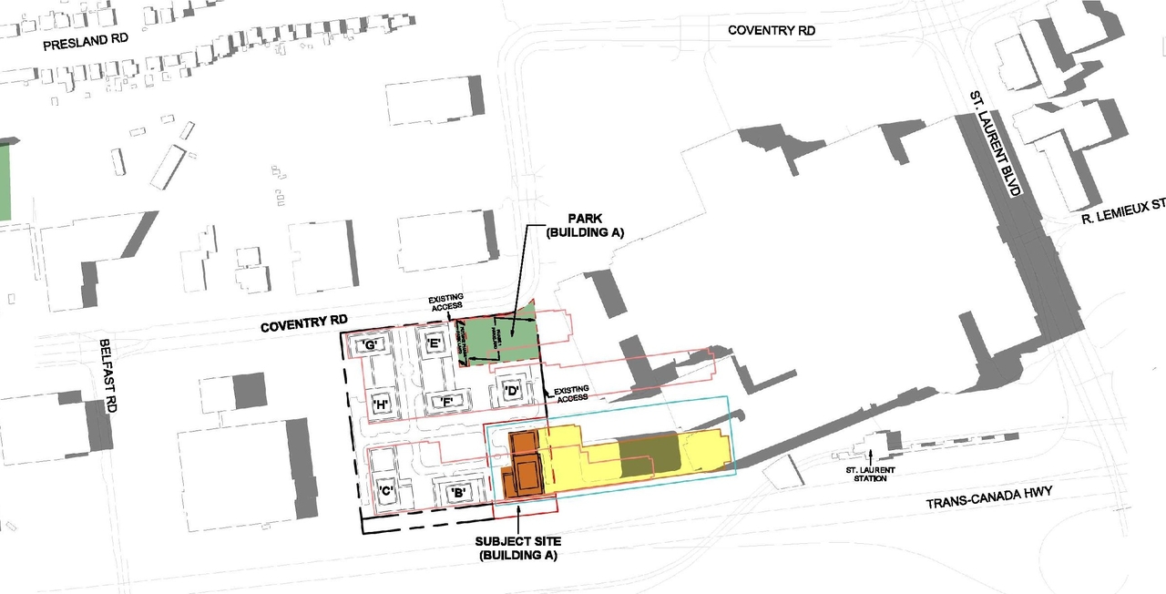 Construction site plan for project from page 62 of the file '2024-11-20 - Urban Design Brief - D07-12-24-0151'