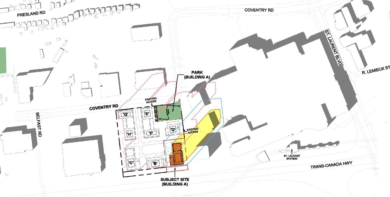 Construction site plan for project from page 68 of the file '2024-11-20 - Urban Design Brief - D07-12-24-0151'