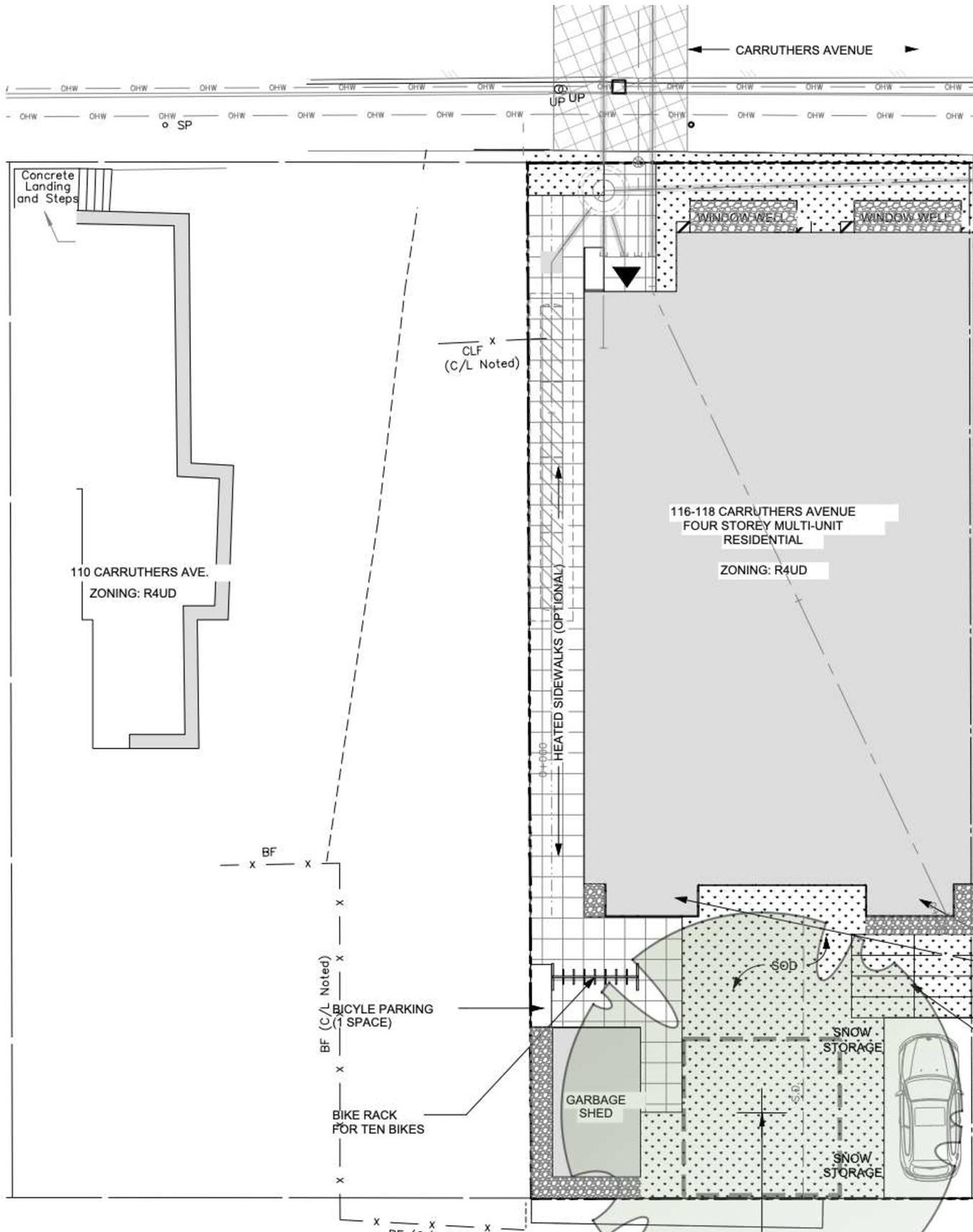 Construction site plan for project from page 4 of the file '2024-11-21 - Urban Design Brief - D07-12-24-0153'