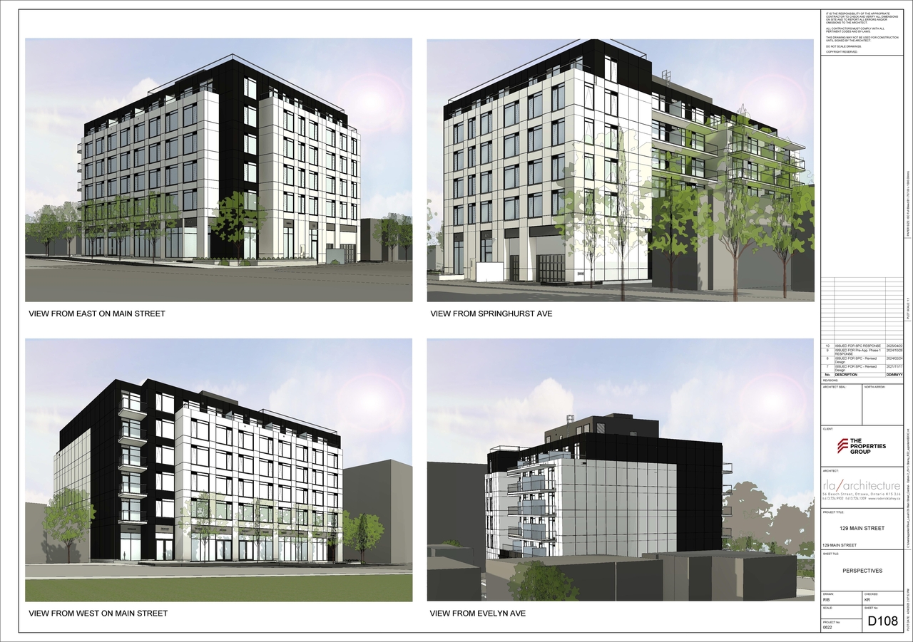 Rendering of building from page 8 of the file '2025-06-03 - Floor Plans & Elevations - D07-12-24-0154'