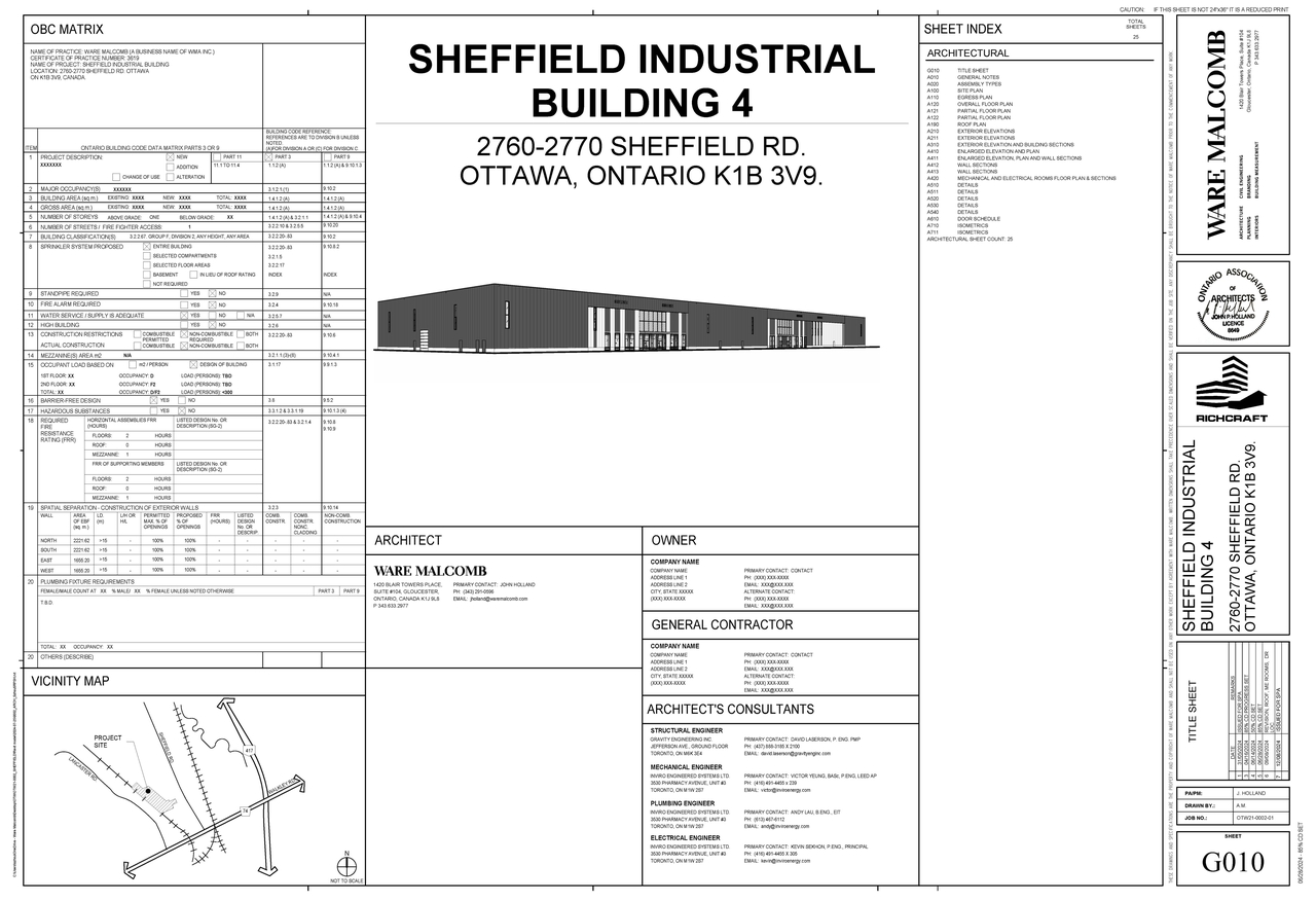 Construction site plan for project from page 1 of the file '2024-11-25 - Floor Plans - D07-12-24-0156'