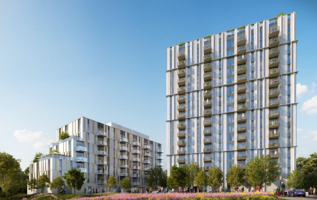 Rendering of building from page 13 of the file '2024-12-03 - Design Brief - D07-12-24-0161'