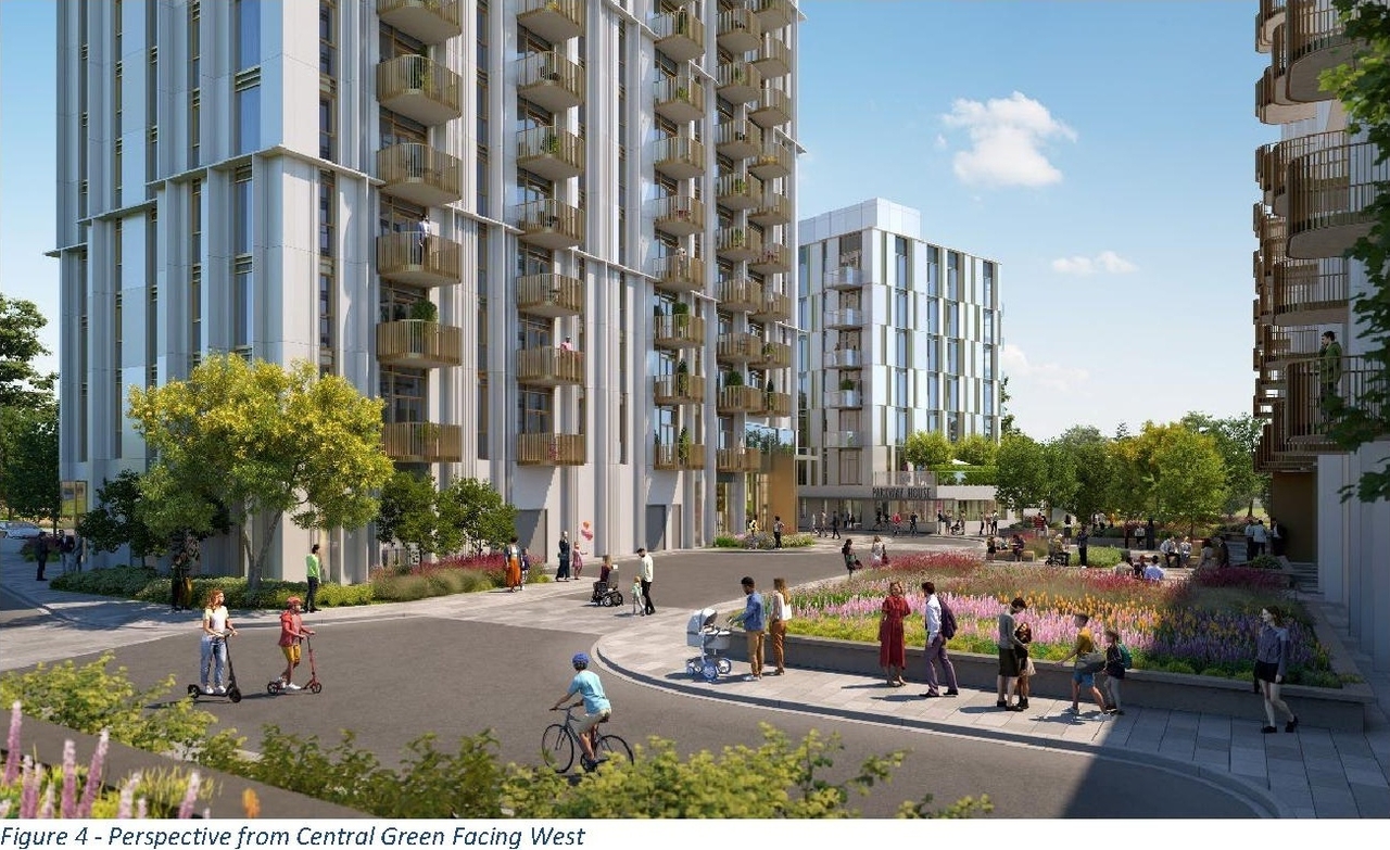 Rendering of building from page 6 of the file '2024-12-03 - Design Brief - D07-12-24-0161'