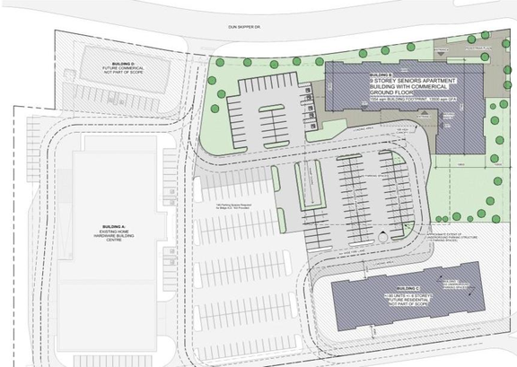 Construction site plan for project from page 18 of the file '2025-05-12 - Urban Design Brief - D07-12-24-0169'