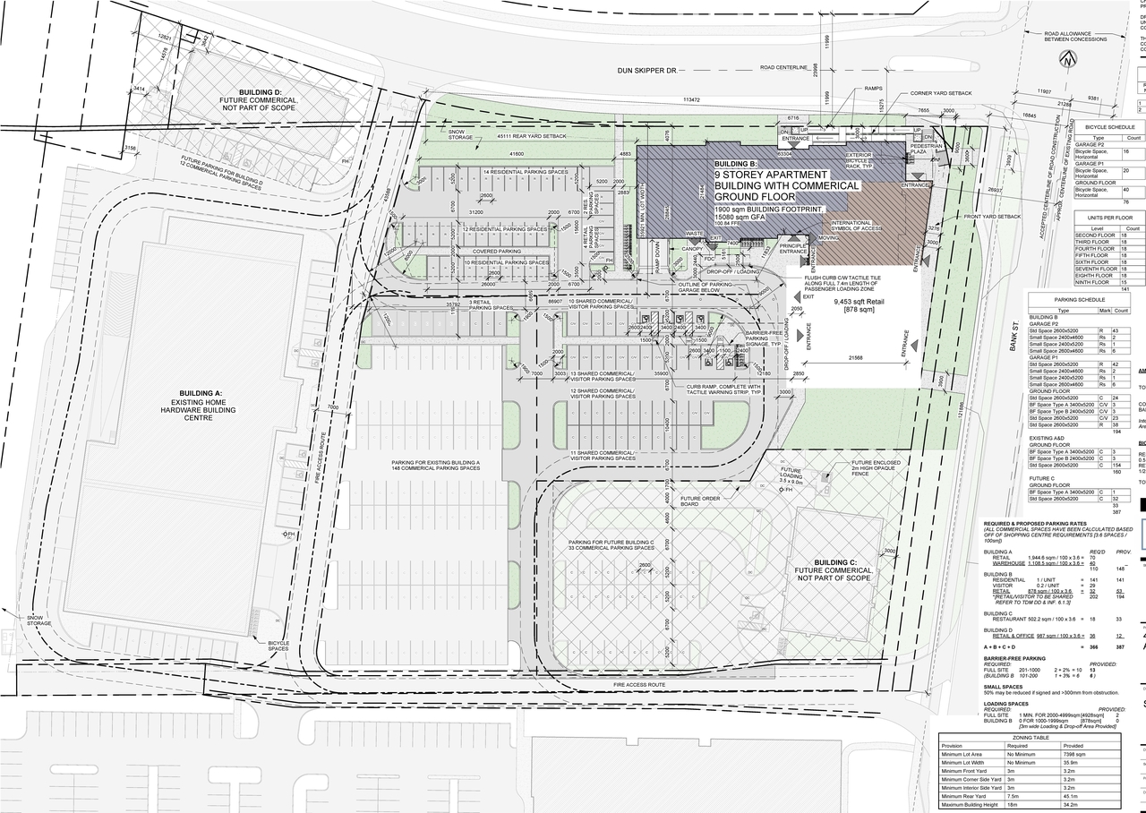 Construction site plan for project from page 28 of the file '2025-05-12 - Arcadis Response Design Brief - D07-12-24-0169'