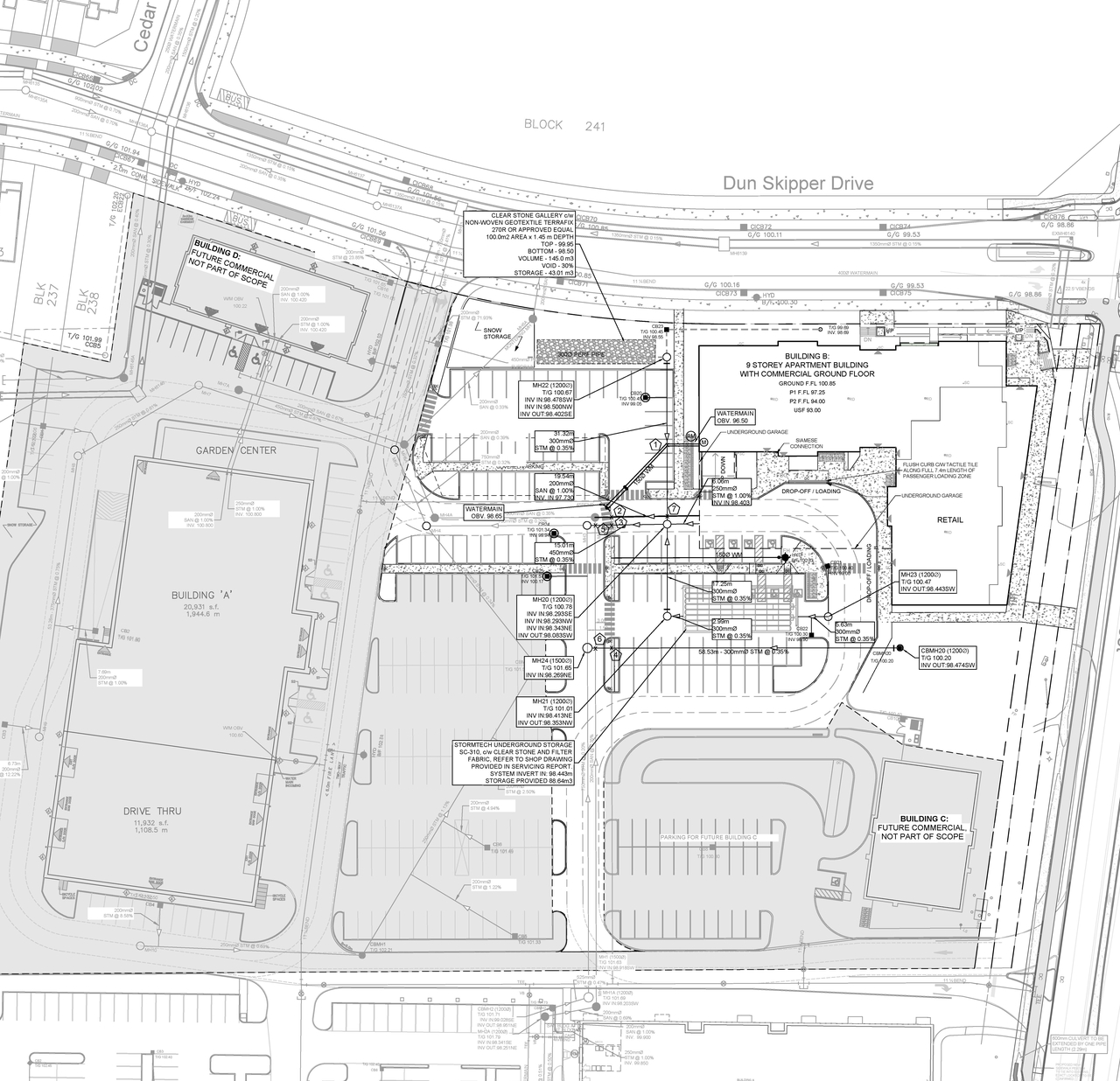 Construction site plan for project from page 31 of the file '2025-05-12 - Design Brief - D07-12-24-0169'