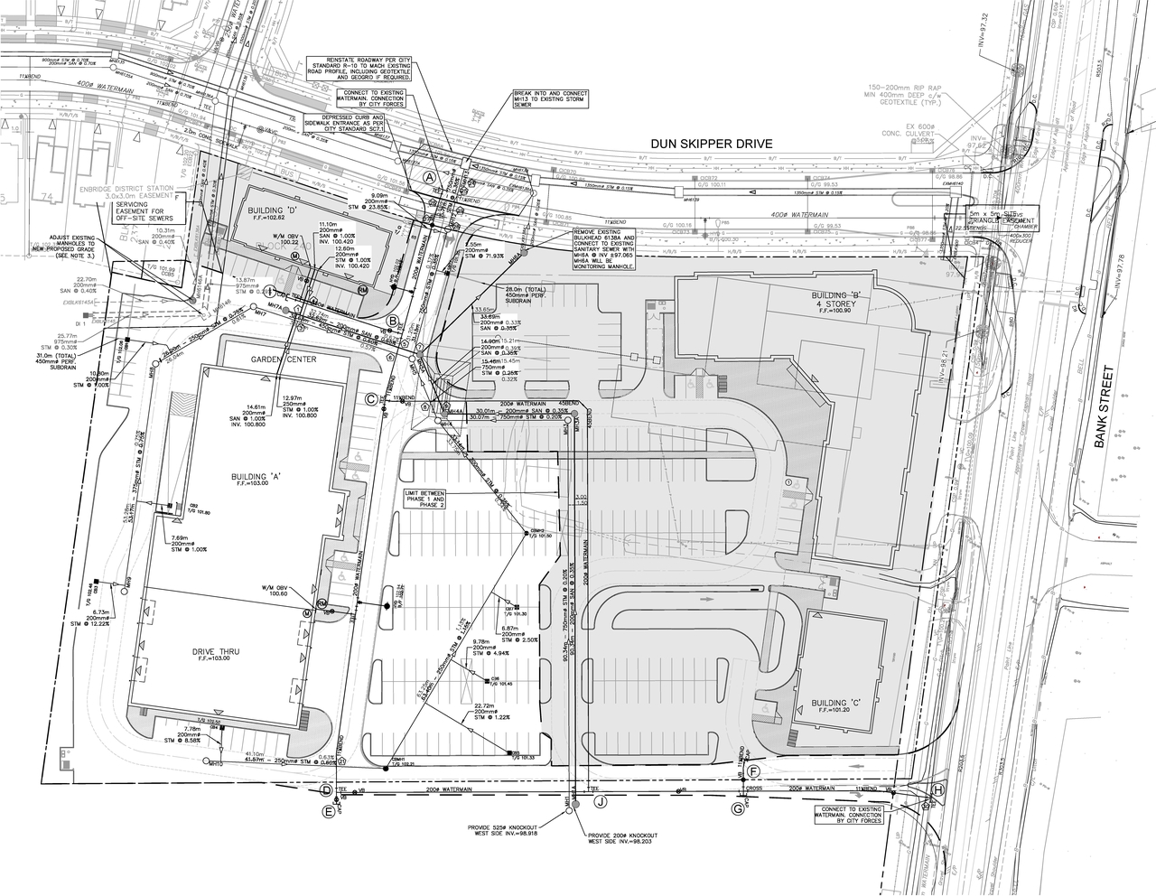 Construction site plan for project from page 33 of the file '2025-05-12 - Design Brief - D07-12-24-0169'