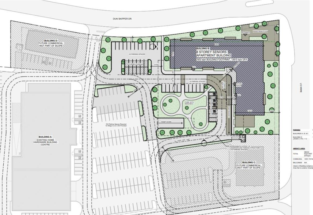 Rendering of building from page 36 of the file '2025-05-12 - Design Brief - D07-12-24-0169'