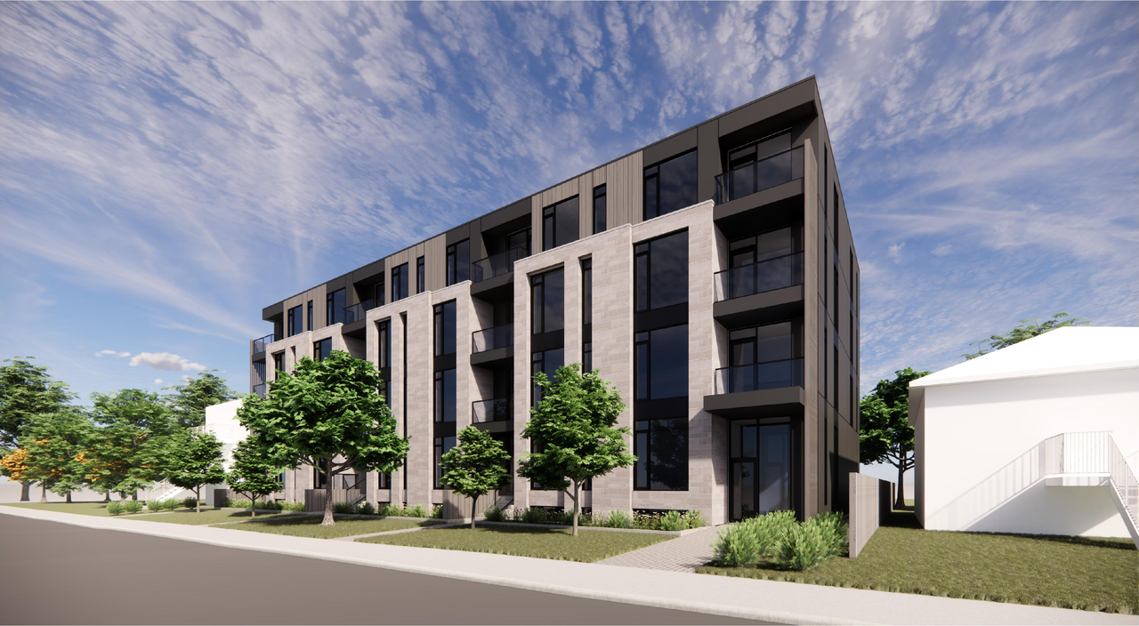 Rendering of building from page 4 of the file '2024-12-23 - Design Brief - D07-12-24-0177'