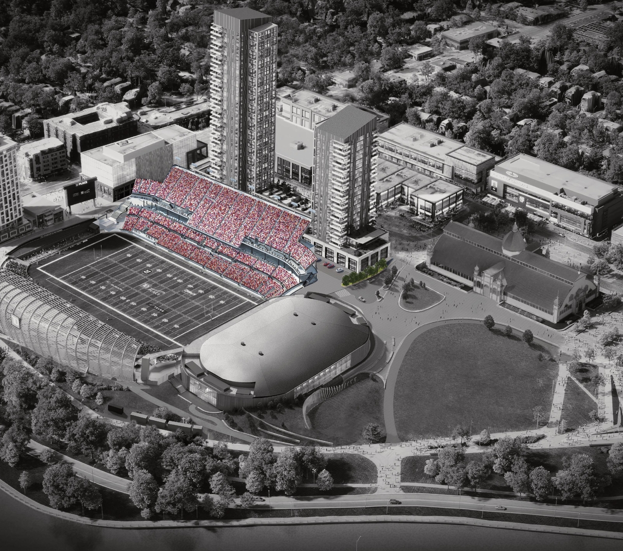 Rendering of building from page 8 of the file '2025-01-10 - Urban Design Review Panel Report - D07-12-24-0178'