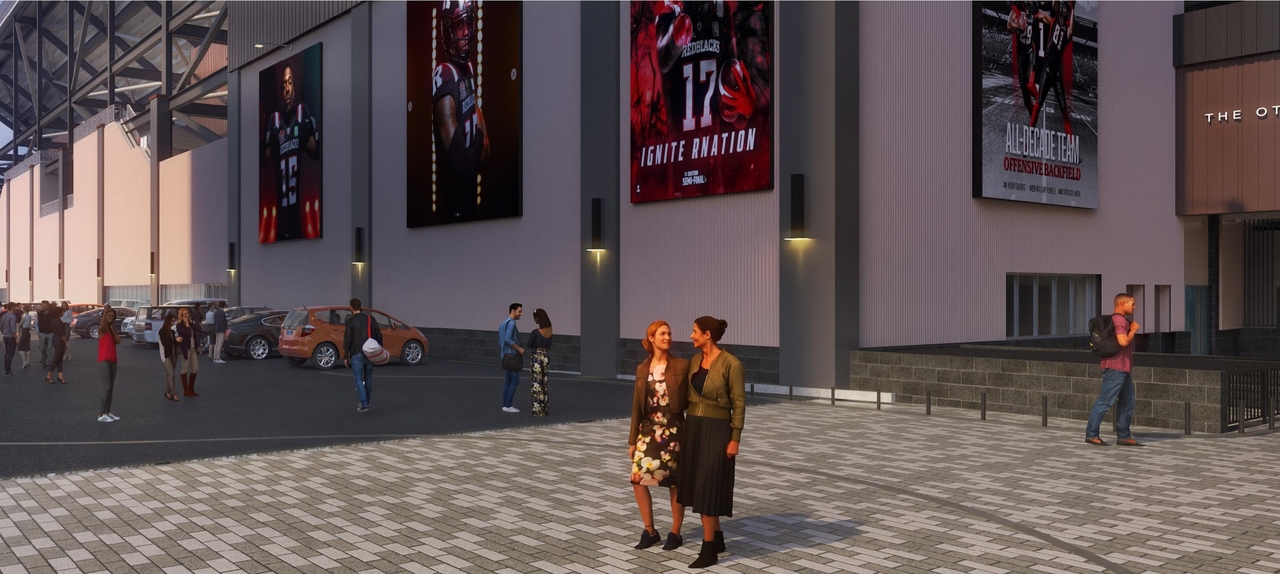 Rendering of building from page 34 of the file '2025-03-06 - Urban Design Brief NNS - D07-12-24-0178'