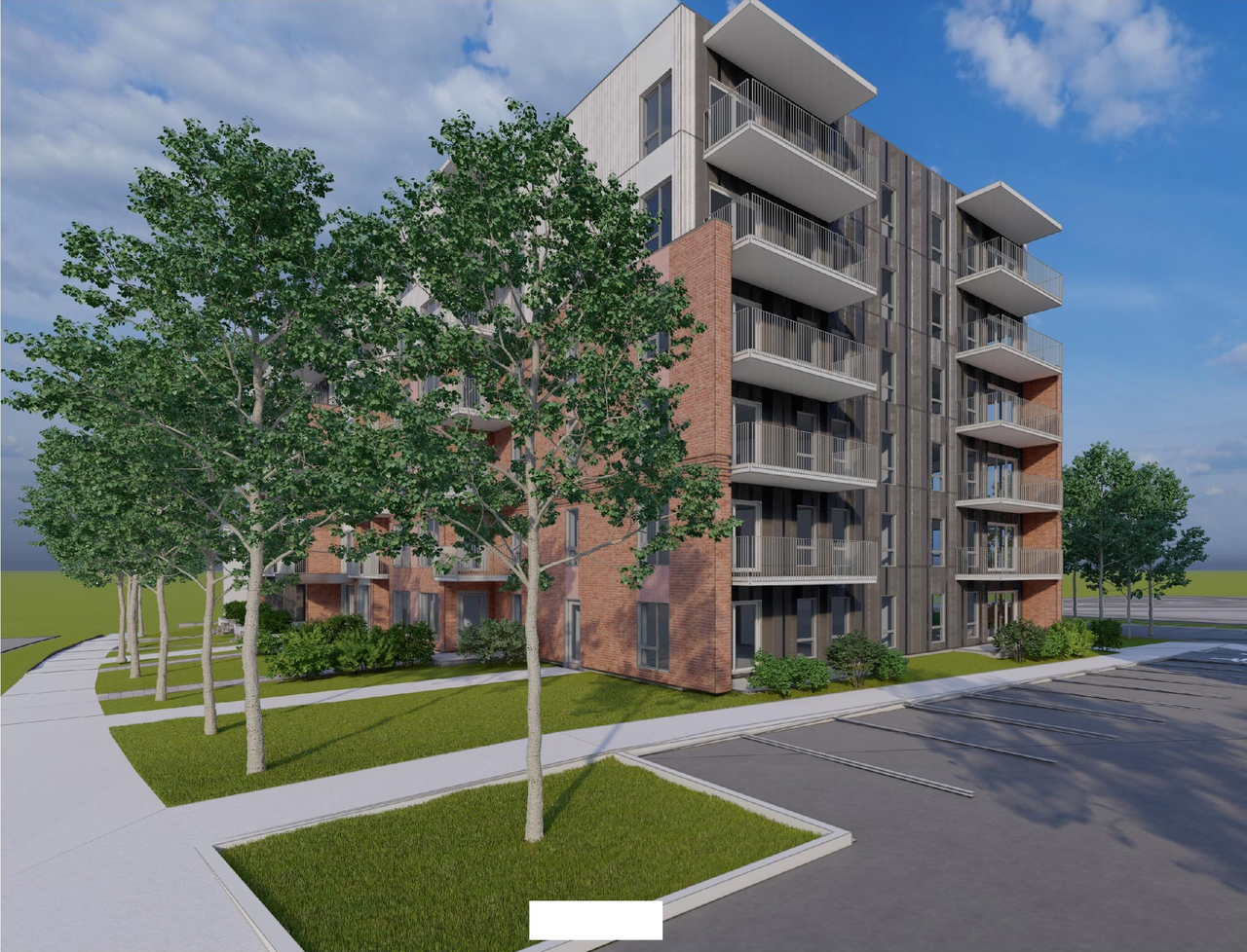 Rendering of building from page 1 of the file '2025-01-22 - (Residential) Urban Design Brief - D07-12-25-0005'