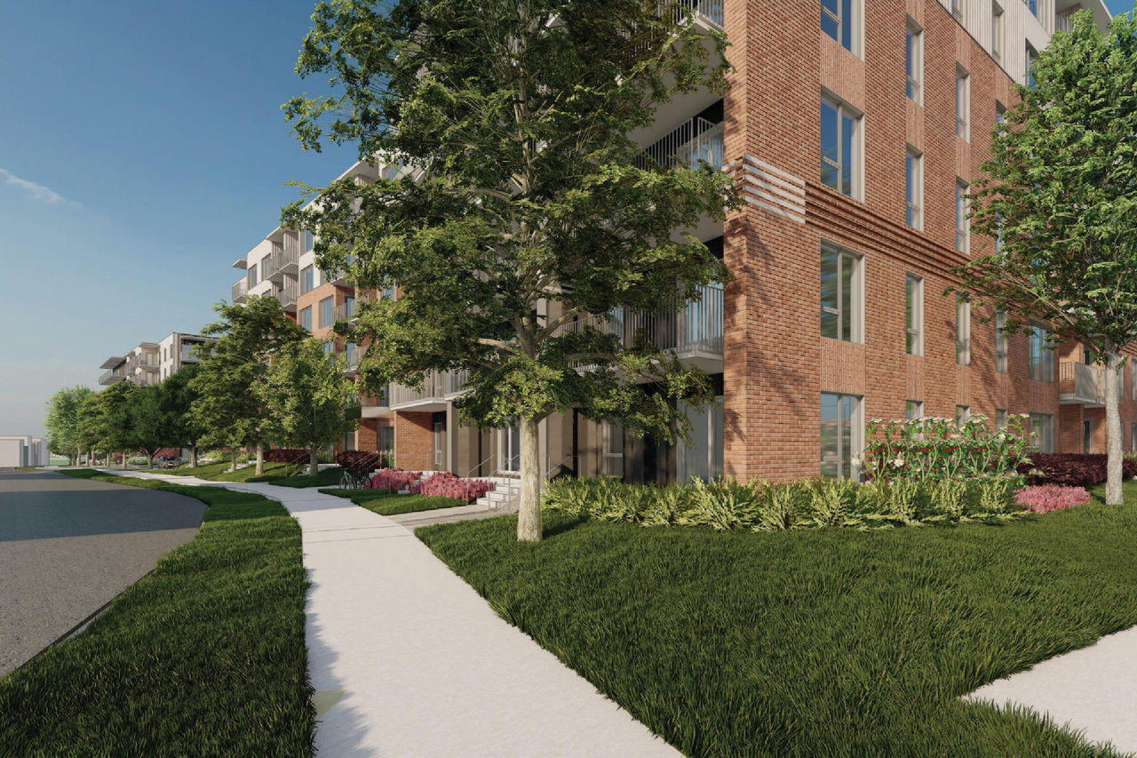 Rendering of building from page 27 of the file '2025-01-22 - (Residential) Urban Design Brief - D07-12-25-0005'